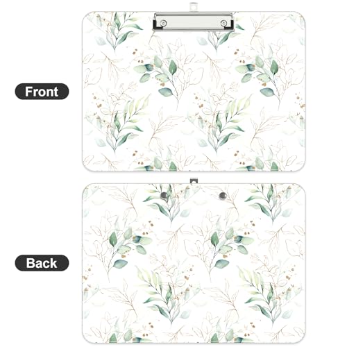 Image of Plastic A4 Clipboard Landscape, Fashion Clip Board with Low Profile Clip for Drawing, Sketching, Art Supplies, Drafting Supplies, Eucalyptus Leaves