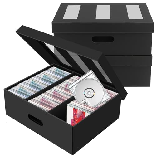 AOBOPLE CD Aufbewahrungsbox 3 Stück 3 Fächern CD Hüllen Insgesamt für 270 CDs invollen Schmucketui 540 CDs in Schlanken Hüllen und 1485 CDs in CD/DVD-Hüllen