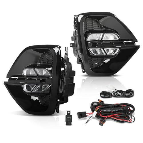 LED Pair Fog Lights DRL Daytime Running Lamps W/Wiring Harness, Fit Kia Sportage 2020-2022, Left Driver & Right Passenger Side 2PCS