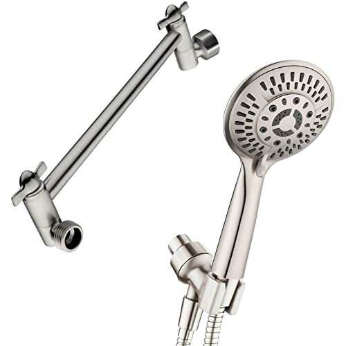Set de Regadera de Mano con 9 Configuraciones y Brazo Extensor 10 Pulg