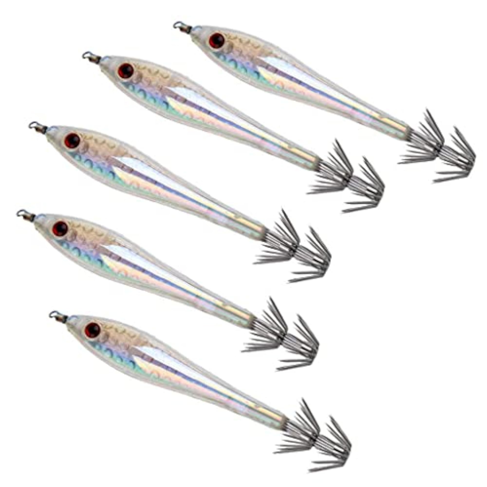 Imported 15Pcs Fishing Squid Jig Hook Tackle Set