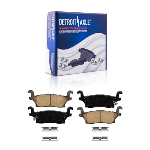 Image of Detroit Axle - Rear Brake Kit for 2006-2010 Hummer H3 2009-2010 H3T | Drilled & Slotted Disc Brake Rotors Ceramic Brakes Pads Replacement 2006 2007 2008 2009 2010
