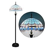  Lampadaire De Style Tiffany, Lampe Sur Pied Vintage En Vitrail, Anciens Lampe De Sol À Chaîne De Traction Rétro Pour Salon Chambre Lecture Lampes De Chevet,2
