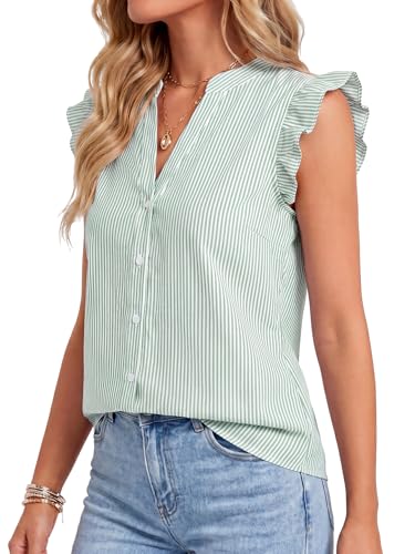 Image of Women's Dressy Striped V Neck Blouse