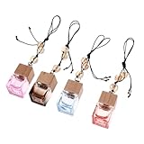 GANAZONO Car Aromatherapy Diffuser Glasflasche Hängender Duftanhänger mit Holzverschluss Auto...