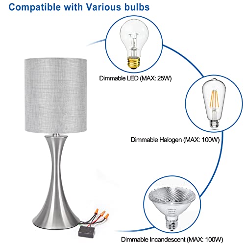 Touch Dimmer Switch 2 Pack, 3 Way Touch Control Modules, Replacement Sensor With 3 Levels Dimming Function, Desk Lamp Switch Repair Kits With Wire Caps, Fit Dimmable Led, Incandescent, Halogen Bulbs #TOP1