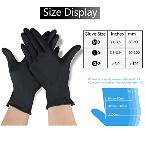 Akgk Nitrile Gloves, 100 Pcs Disposable Black Nitrile Gloves 4 Mil Large, Cleaning Gloves For Cooking, Household & More, Powder-Free, Latex-Free #TOP6