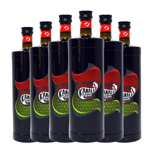 Vermut Rajoma Dulce & Kanalla Rojo Botella Misil 1 L (Caja de 6 Botella Misil de 1 L)
