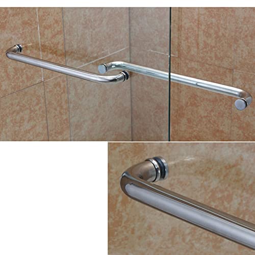 Boutons de porte de douche grippés solution avec poignées de porte en verre inox push-pull - 6