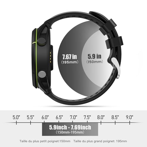 ANBEST Bracelet Compatible avec Garmin Forerunner 255/Vivoactive 4/Venu 2/Forerunner 265 Bracelets, 22mm Silicone Sport Remplace Band pour Gear S3/Galaxy Watch 3 45mm/Huawei GT 46mm Bracelet – vue 6