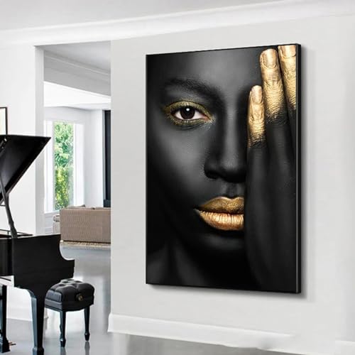Impression d'intérieur portrait de femme noire salon 30x40