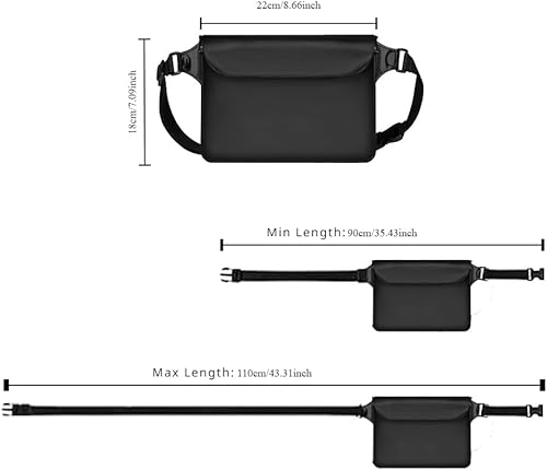 Miniatura 6 de Bolsa impermeable con cintura ajustable y pantalla sensible al tacto, mantiene tu teléfono y objetos de valor secos, perfecta para la deriva,