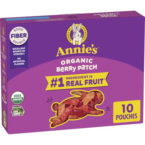 Annie's Organic Berry Patch Fruit Flavored Snacks, No Artificial Dyes, 10Ct | #1 Ingredient Real Fruit, Individual Pouches Great for Lunch Boxes, Good Fiber Source, Gluten Free, Gelatin Free, Non GMO - image 1
