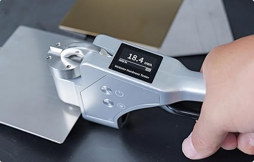 Durometro di alluminio del tester di durezza, misura HRE 23.5-110 & HWA 0-20, ideale per test dei materiali e controllo di qualità, spessore 0.6-8mm