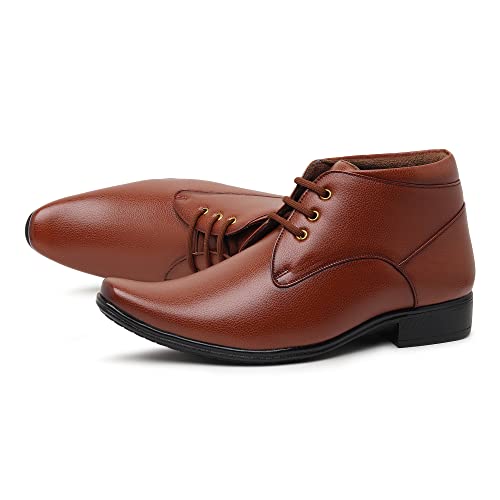 Image of Zixer Synthetic Leather Ankle Formal Shoes Men || Office Shoes for Men Stylish || Chukka Boots Men Long Shoes for Men Long Boots