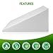 Abco Bed Wedge Pillow for Sleeping - Memory Foam Top - Reduce Neck & Back Pain, Snoring, Acid Reflux, Respiratory Problems - Ideal for Sleeping, Reading, Rest, Elevation - Washable Cover - 12in