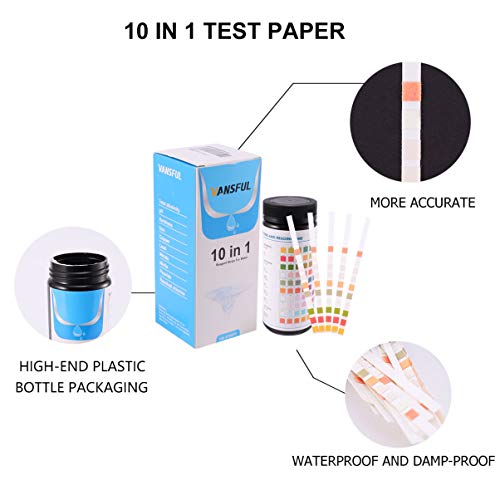 POPETPOP PH Tiras de teste de aquário 100 peças Tiras de teste de aquário Tanque de peixe fita de te