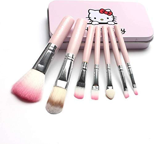 Women’s and Girl’s Soft Bristles 7 Pcs Pink Makeup Brushes Set with Storage Box – (Pack of 7)