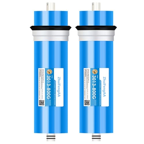 2 membranas ósmosis inversa 75-800 GPD, elemento repuesto para filtro membrana ósmosis inversa, para sistema filtración agua potable ósmosis inversa bajo el fregadero(3013-800G)