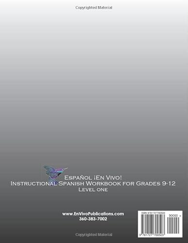 Español En Vivo Level 1 For Grades 9-12: Instructional Spanish Workbook For Grades 9-12 thumb #1
