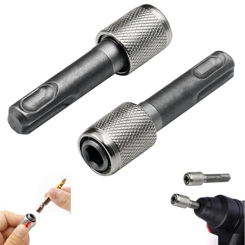 2 Piezas Adaptador porta brocas SDS-Plus 6,35mm (1/4'') Hexagon Socket Hex Shank Brocas Conversor Socket Accesorios para martillos perforadores SDS para taladros eléctricos de impacto
