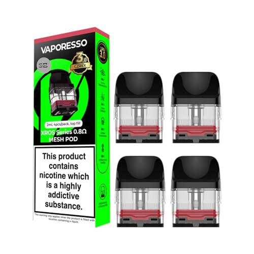 Vaporesso Xros Corex Pods 3.0 [0.8] - 4 Pack - Available in 0.4 0.6 0.8 1.0 1.2 - Compatible With Full Vaporesso XROS Vape Kit Range - No Nicotine