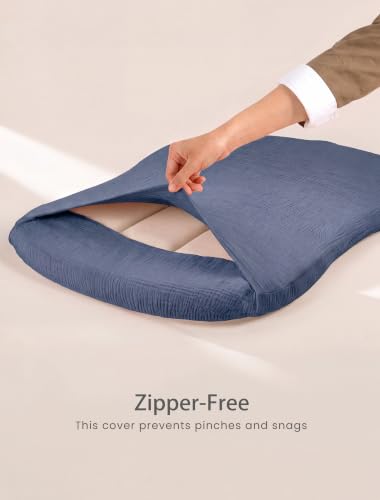 Image of Termichy Muslin Cover for Baby Lounger: Fitted for 30x20 Baby Nest | Breathable Cotton Silpcovers for Infant Support Cushion - Removable & Machine Washable for Clean Spit-up & Drool