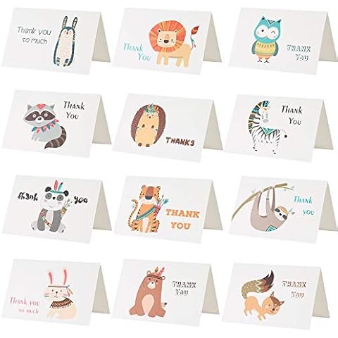 Kesote 24 Tarjeta de Gracias Animal Cover