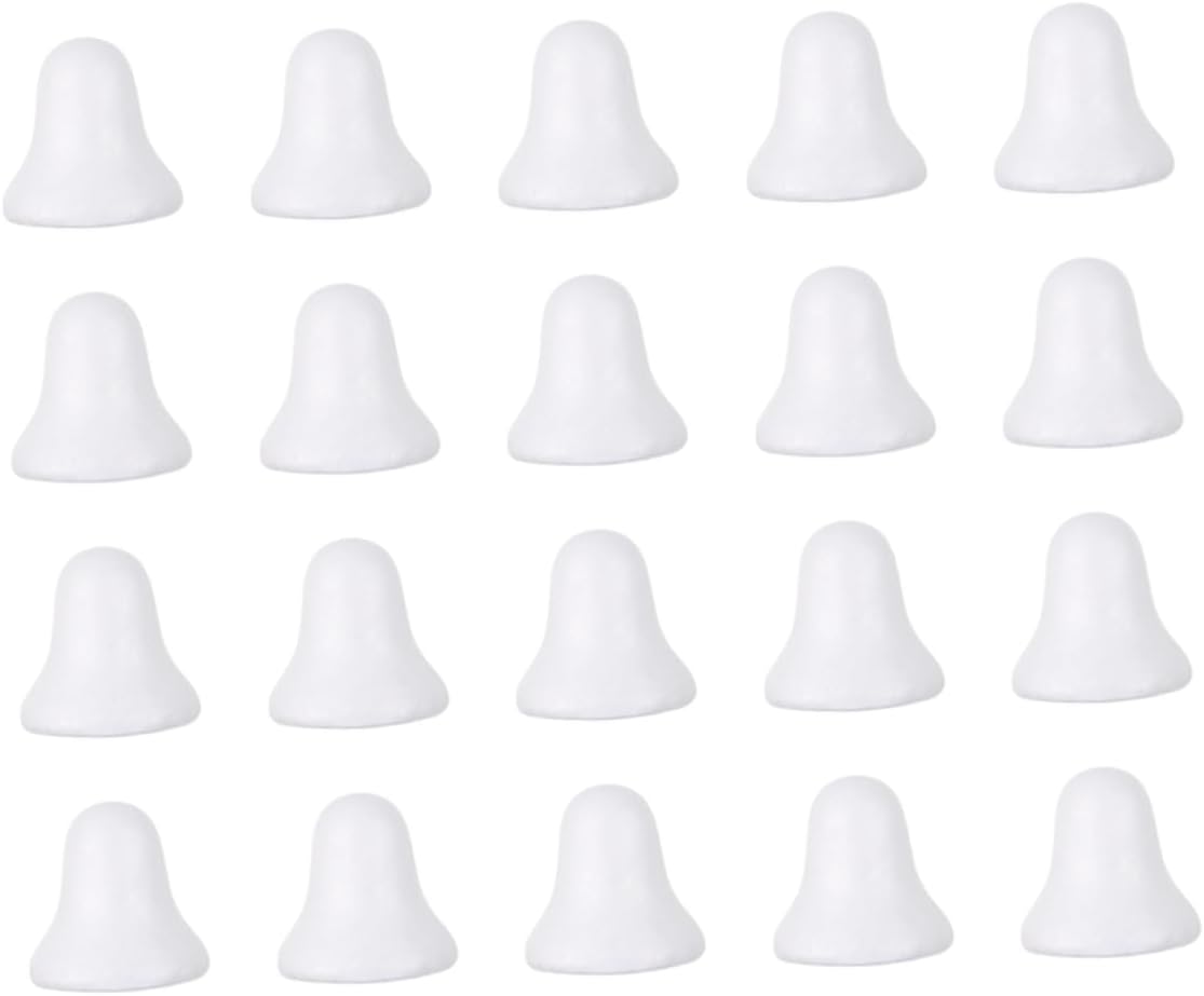 Angoily 20Pcs Jingle Bell Shaped Decorations for Christmas Tree Wreaths Crafts Bells Moulds Mingle for Holiday Party Supplies and Creative Projects, Bulk Hanging Decor