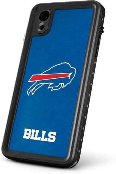 Skinit Waterproof Phone Case Compatible with iPhone XR - Officially Licensed NFL Buffalo Bills Distressed Design Blue