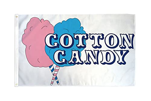 AZ FLAG, Cotton Candy Flag, 3x5 Ft, 100D Polyester Cotton Candy Shop Banner with Two Metal Grommets, Fade Resistant