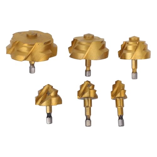 Lot de 6 Forets étagés de Levage PPR, Forets D'alésoir, Jeu de Forets de Réparation D'expansion pour Tube de Tuyau d'eau en Plastique PPR, Tige Hexagonale 1/4 Pouce