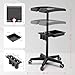 TASALON Salon Tray on Wheels, Hairstylist Rolling Carts with Wheels and Drawers, Hair Salon Cart with Tool Holder, Hair Tools Organizer Roller Cart for Barber Station and Salon Station, Black, T-027A