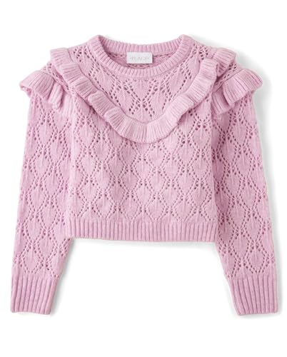 Image of The Children's Place Girls' Long Sleeve Crew Neck Pullover Sweater