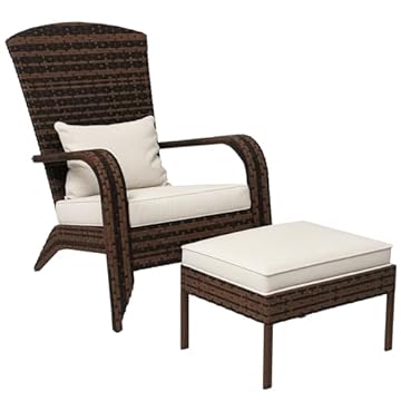 rattan chairs with ottomans