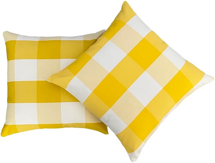 TALOR Paquete de 2 fundas de cojín impermeables de lujo para interiores y exteriores, de 18 x 18 pulgadas, fundas modernas para jardín, granja,