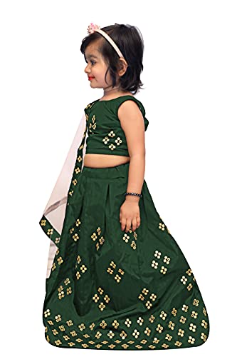 Image of Girl's Tafetta Silk Readymade Lehenga Choli