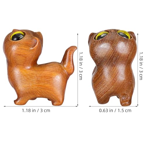 Figurines de gato en madera de sándalo 2 pack miniatura 4