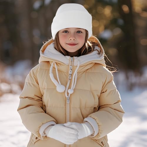 Image of 6 Pack Winter Hats and Gloves Beanies Hat and Glove Set Warm Beanies Hat Elasticity Full Finger Glove for Cold Weath