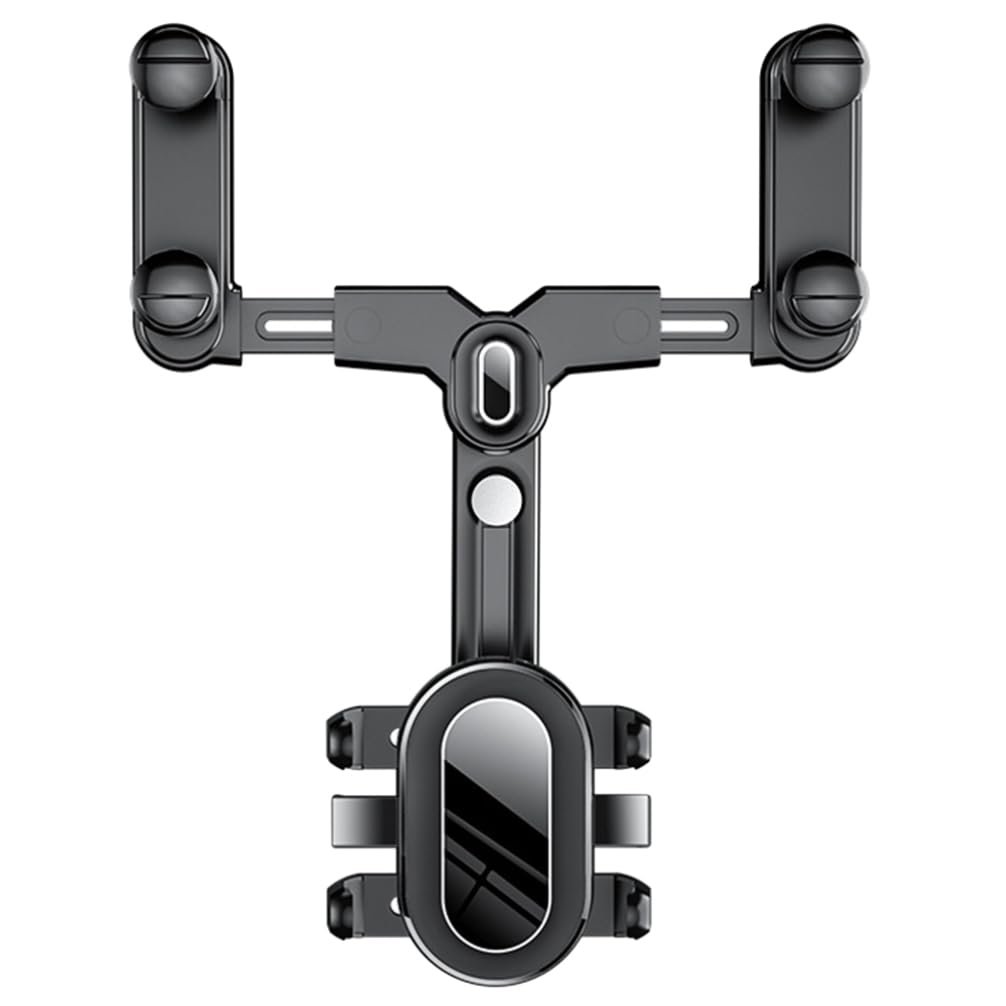 ibasenice Supporto Telefono Auto Specchietto Retrovisore Rotazione 360 Gradi Abs Nero per Smartphone Stabile