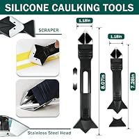 3-in-1 Silicone Caulking Tool – Stainless Steel Caulk Remover & Sealant Finishing Scraper, Grout Removal Tool, Caulk Edger & Seam Repair Kit for Bathroom, Kitchen, Floor, Window, Sink Joints — image 4