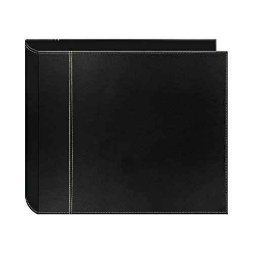 Pioneer 12 Inch by 12 Inch 3-Ring 2-Tone Cover Scrapbook Binder, Black on Black