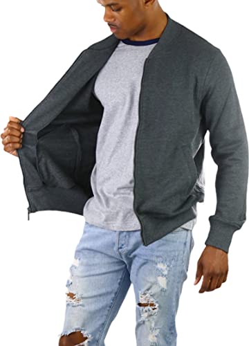 Image of ToBeInStyle Men's Year Round Timelessly Classic Terry Bomber Jacket