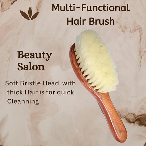 Image of MF Hair Wood Duster Cleaning Brush Soft Beard Brush with Wooden Handle for Barber Hair Cutting Salon & Parlor Hair | Professional Hairstylist Brush Soft Beard Brush (Pack of 1)