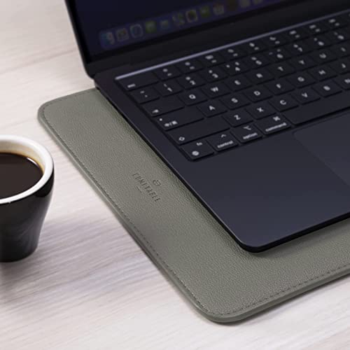 Image of Comfyable Laptop Sleeve 13 Inch Precisely Compatible with MacBook Air M5 2026 & MacBook Pro /Neo A18, Faux Leather Cover Case, Khaki Green
