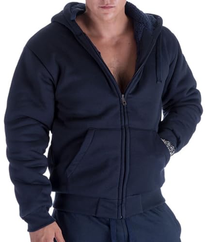 LeeHanTon Men's Heavyweight Sherpa Lined Hoodies Thick Fleece Full Zip Up Warm Workout Winter Sweatshirt Jackets2