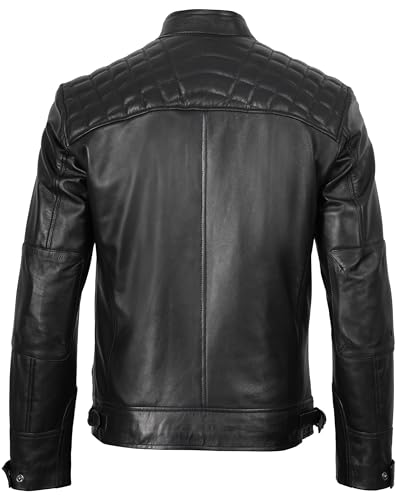 Image of Decrum Leather Jacket Men - Cafe Racer Style Real Lambskin Leather Jackets For Men