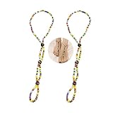 Kenjudess Bohemian Multi-colored Beaded Barefoot Sandals 2pcs Summer Beach Pearl Foot Chain with Toe Ring Crystal Slave Anklet Accessories for Women (Color)
