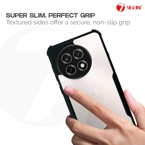 Image of 7SEVEN Compatible with OnePlus 13R 5G Ipacky Back Cover Shock Proof Design with Camera Edges Protection and Crystal Clear Phone Case with Precise Cutouts Matte Black Soft Bumper Cover