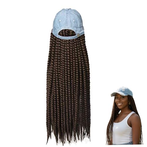 Perruque casquette de baseball avec tresses de 22 pouces pour un style hip hop féminin